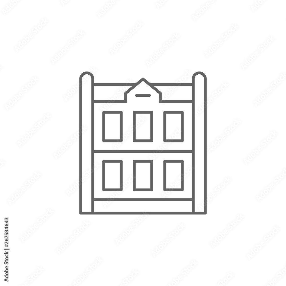Poster building, holland icon. element of holland icon. thin line icon for website design and development, 
