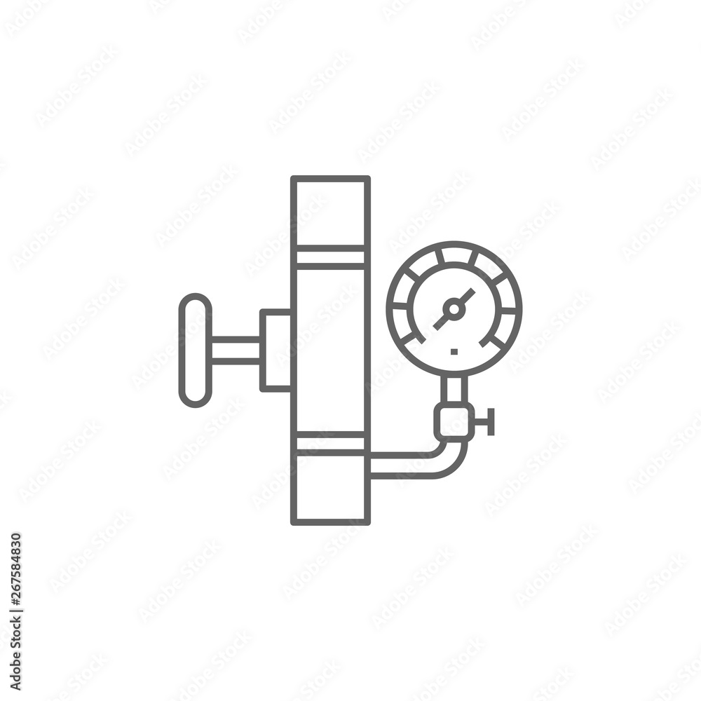 Poster plumber, gauge icon. element of plumber icon. thin line icon for website design and development, app