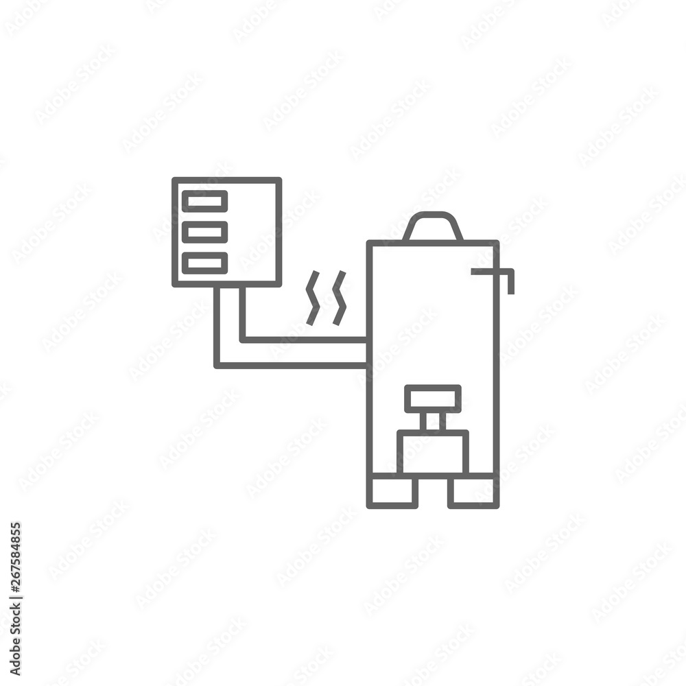 Poster plumber, heater icon. element of plumber icon. thin line icon for website design and development, ap