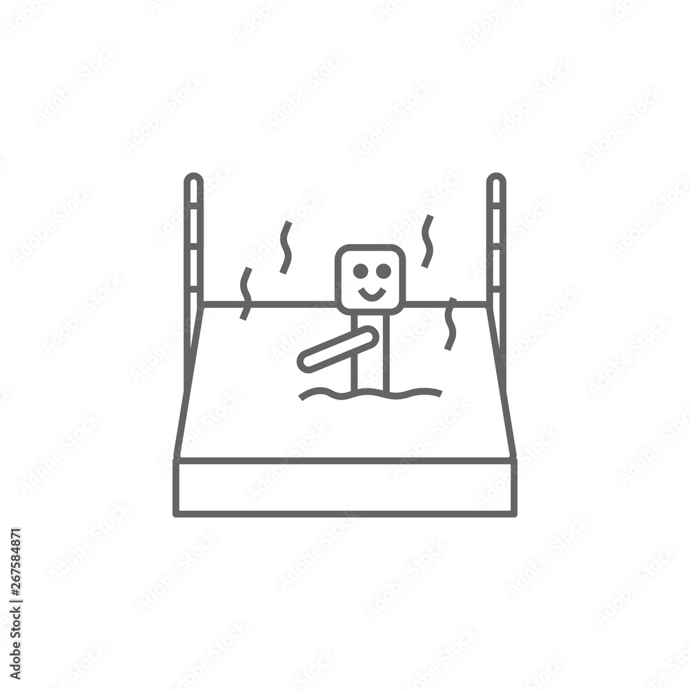 Poster sauna, man icon. element of plumber icon. thin line icon for website design and development, app dev