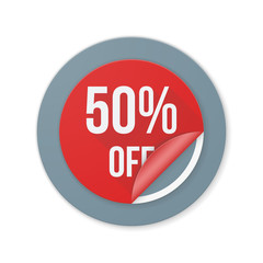 50 fifty percent sale sign label illustration