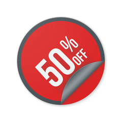 50 fifty percent sale sign label illustration