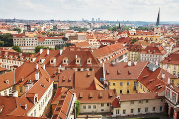 Obraz premium Panoramic view of the roofs of Prague.