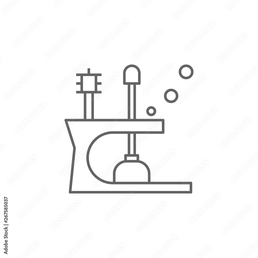 Aufkleber plumber, plunger tools icon. element of plumber icon. thin line icon for website design and developm