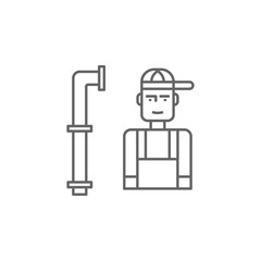 Plumber,  professions, avatar icon. Element of plumber icon. Thin line icon for website design and development, app development. Premium icon