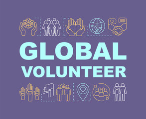 Fototapeta premium Global volunteer word concepts banner