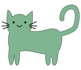 Hand Drawn Cute cat with phrase lovely cute weow vector illustration. Childrens design poster.