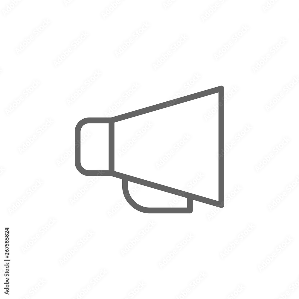 Poster megaphone with handle icon. element of theatre icon. thin line icon for website design and developme