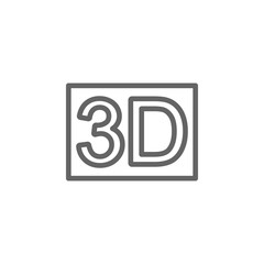3d movie icon. Element of theatre icon. Thin line icon for website design and development, app development. Premium icon