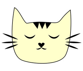 Cat kitten cute funny kawaii face. Flat kitty icon. Cartoon