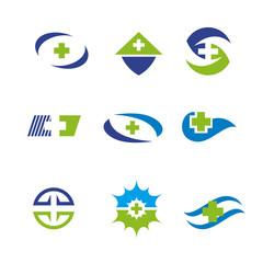 Medical set logo design vector template