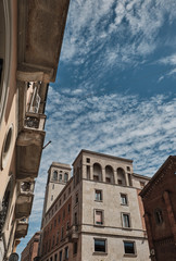 old buildings in the center of Piacenza - Fascist architecture - emilia romagna