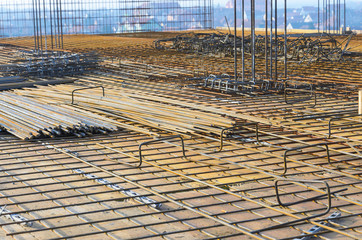 Reinforcement on construction site