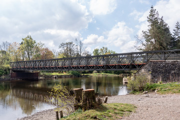 The temporary Pooley bridge across the River Eamont