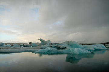 Icebergs at Jokulsarlon lagoon. Iceland