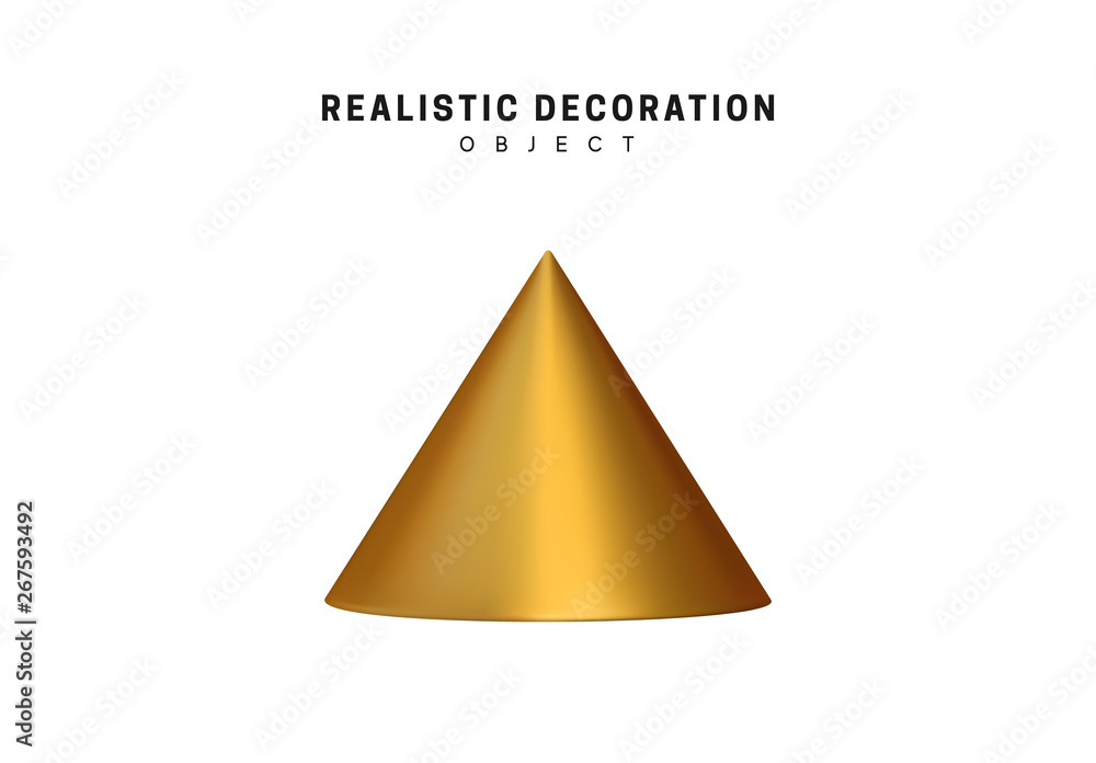 Aufkleber isolated 3d object shapes cone geometric.