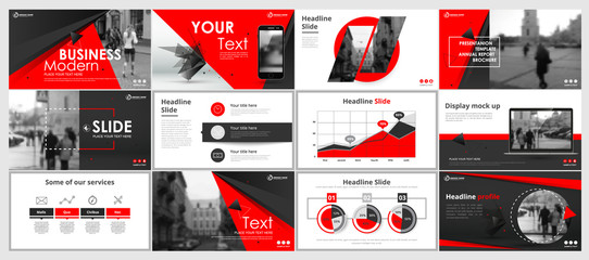 Abstract white, red, slides. Brochure cover design. Fancy info banner frame. Creative set of infographic elements. Urban. Title sheet model set. Modern vector. Presentation templates, corporate.