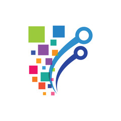 Abstract technology logo , colorful tech, logo template