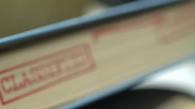 Classified stamp On Document Papers