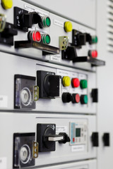 electric distribution cabinet with control panel