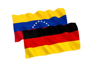 Flags of Germany and Venezuela on a white background