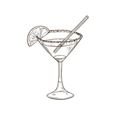 Hand drawn cocktail vector illustration