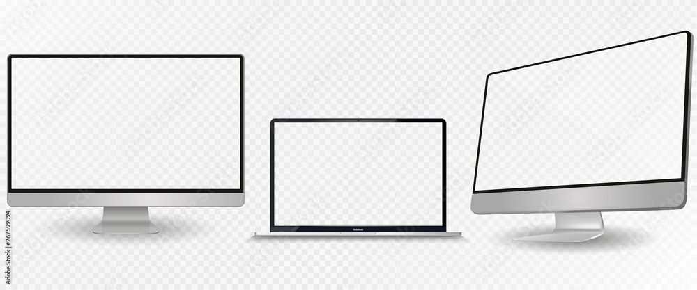 Poster vector set of modern digital devices