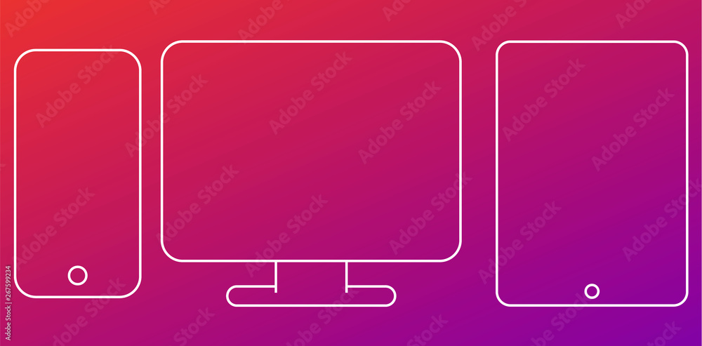 Aufkleber mobile devices isolated minimal single flat linear icon in black and white colors. line vector icon 