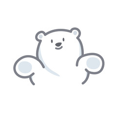 Obraz premium white bear cartoon character cute isolated on white background, beautiful teddy bear cartoon characters cute, clip art bear lovely and funny, clipart white teddy bear mascot cartoon