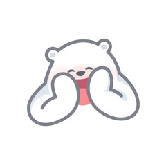 white bear cartoon character cute isolated on white background, beautiful teddy bear cartoon characters cute, clip art bear lovely and funny, clipart white teddy bear mascot cartoon