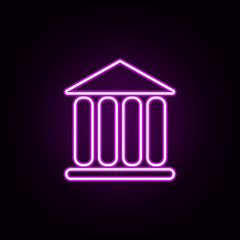 bank neon icon. Elements of bank set. Simple icon for websites, web design, mobile app, info graphics