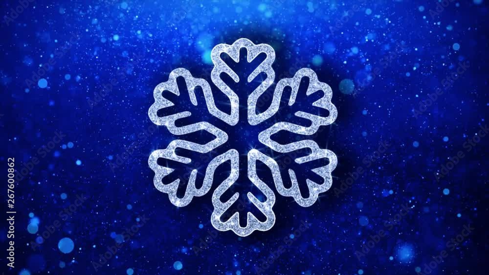 Poster christmas ornament snowflake element icon symbol abstract blinking sparkle glitter particle looped b