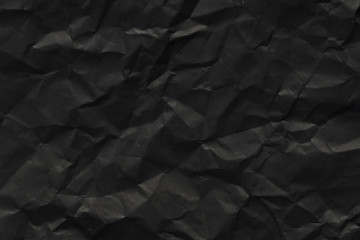 black paper texture background, crumpled pattern - 267601450