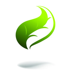 Obraz premium Logo icon of green leaf for ecology, medical or other design. 