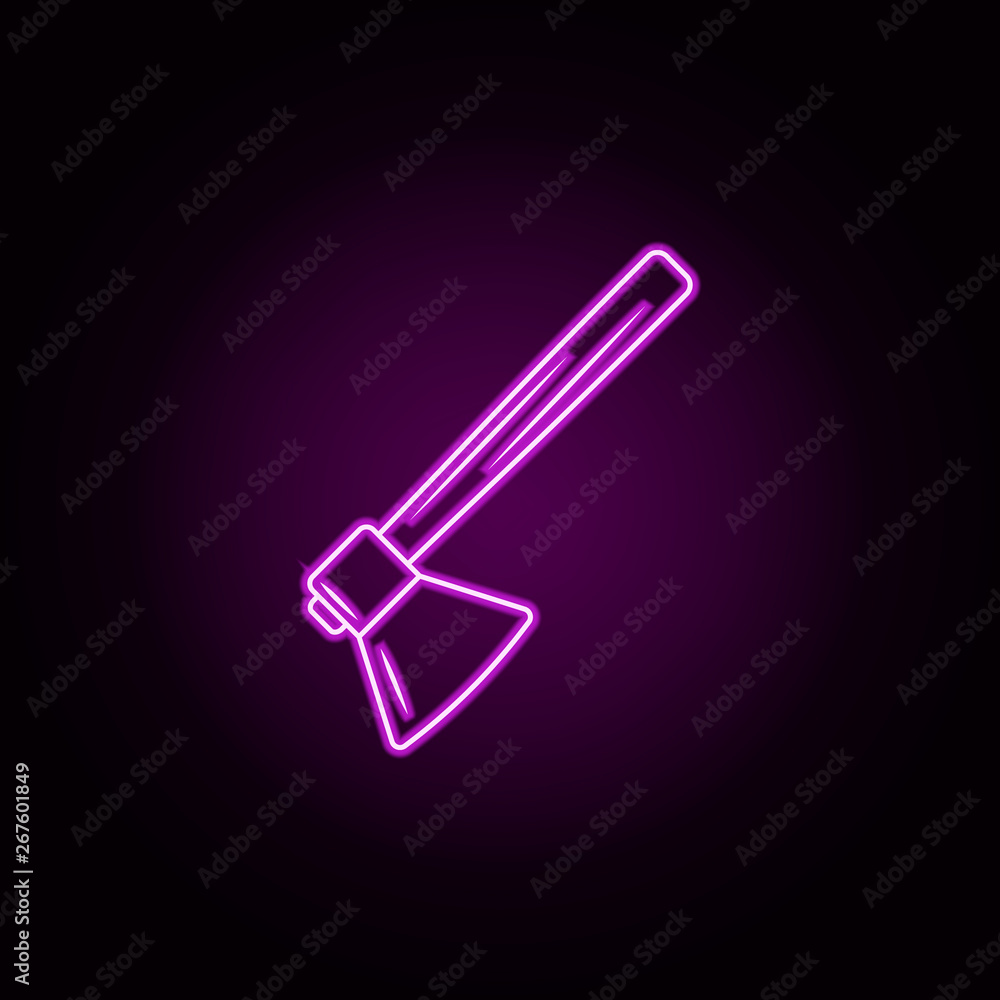 Poster ax neon icon. elements of fireman set. simple icon for websites, web design, mobile app, info graphi