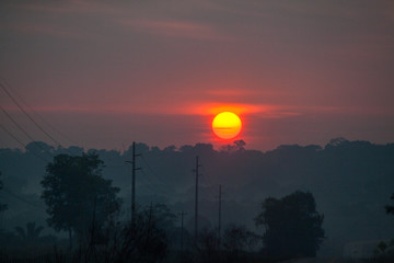 Por do sol na estrada de Rondônia porto velho 