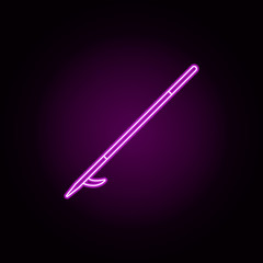 Fire hook neon icon. Elements of fireman set. Simple icon for websites, web design, mobile app, info graphics