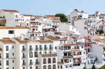 The White Mountain village of Frigiliana close to popular town of Nerja. Frigiliana is a beautiful typical Andalusian town that still keeps its Moorish structure. Province Malaga, Costa del Sol, Spain