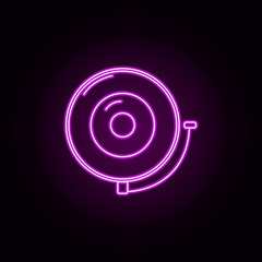 Fire bell neon icon. Elements of fireman set. Simple icon for websites, web design, mobile app, info graphics