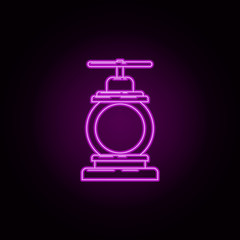 Fire clamp neon icon. Elements of fireman set. Simple icon for websites, web design, mobile app, info graphics