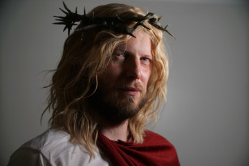 Jesus Christ with crown of thorns portrait