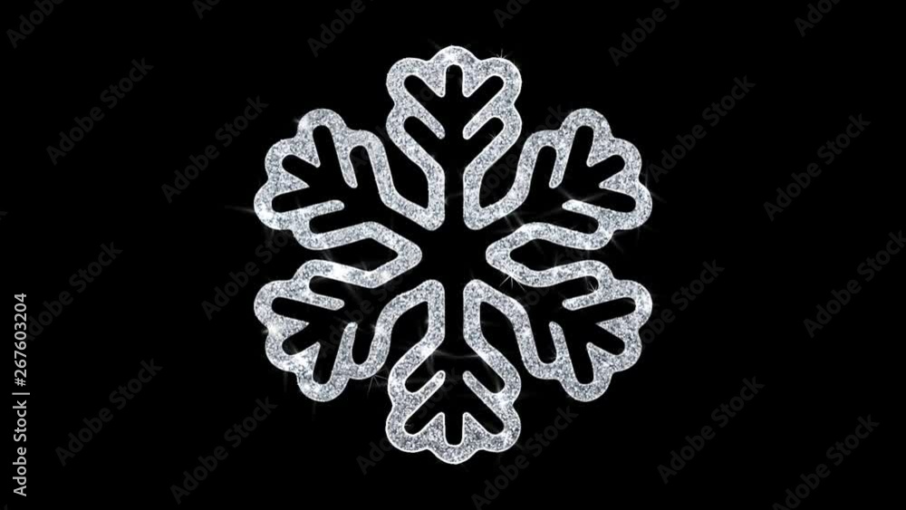 Aufkleber christmas ornament snowflake element icon symbol abstract blinking sparkle glitter particle looped b
