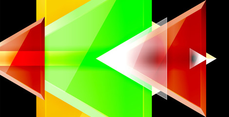 Glossy shiny triangles background