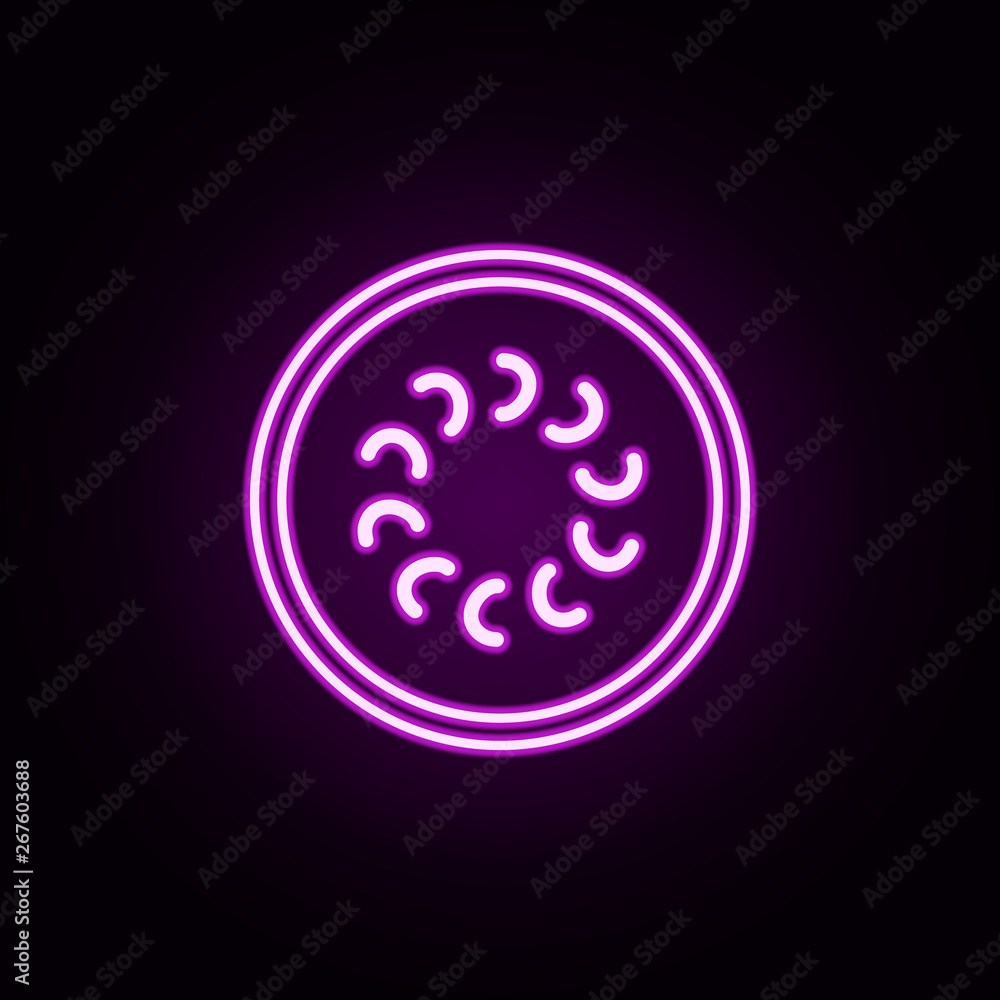 Poster sliced fruit neon icon. elements of fruit set. simple icon for websites, web design, mobile app, inf