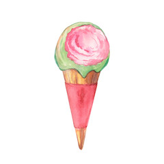 bright watercolor ice cream 2