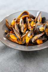 Italian Steamed Mussels cooked in Provencale style