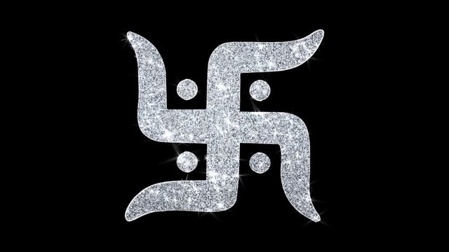 Swastika Symbol Element Icon Symbol Abstract Blinking Sparkle Glitter Particle Looped Background. Gift, card, Events, Message, Holiday.