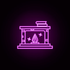 fireplace neon icon. Elements of furniture set. Simple icon for websites, web design, mobile app, info graphics