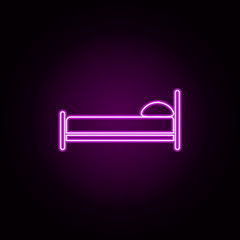 bed neon icon. Elements of furniture set. Simple icon for websites, web design, mobile app, info graphics