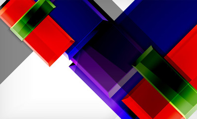 Bright colorful square shape blocks geometrical background